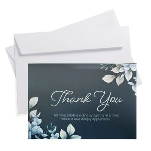 Thank you for your Sympathy Funeral Memorial Cards 18 Pack